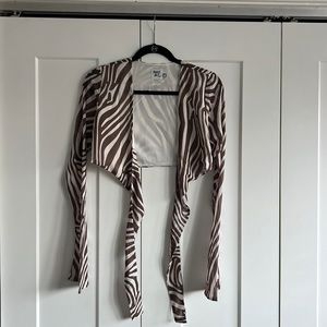 Princess Polly zebra print cropped long sleeve